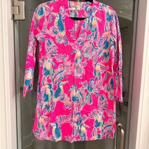 Lilly Pulitzer Hot Pink Multicolor Abstract Print Top